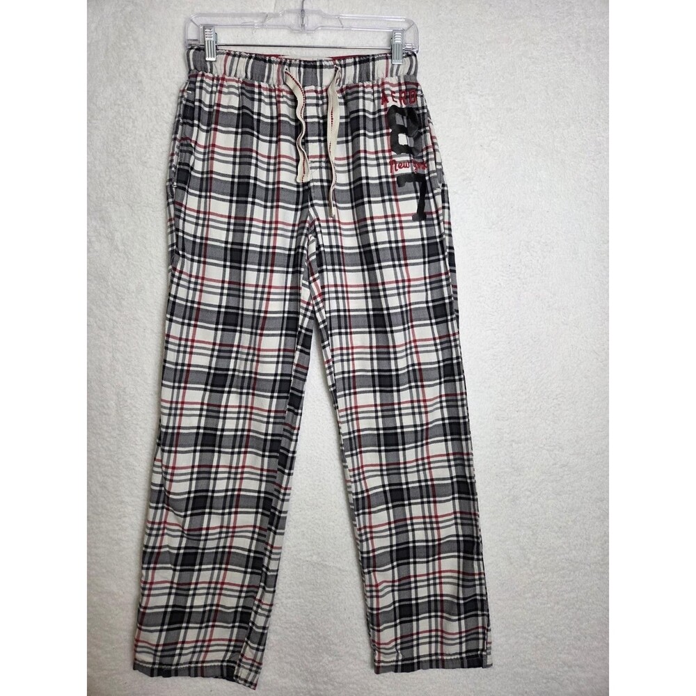 Aeropostale Pajama Pants XS Plaid Flannel 87 Lounge Logo Spellout Sleepwear